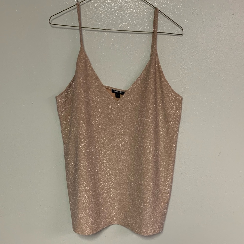 Rose gold glitter tank
